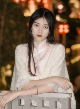雪梦羊四季搭配婚纱披肩