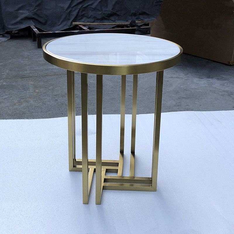 新中式大理石面拉丝金色脚小茶几 客厅不锈钢创意边几角几咖啡桌|msdalam kategori perabot kediaman, beberapa kategori, meja teh - dari Buy2taobao.com untuk memberikan perkhidmatan ejen Taobao profesional membeli