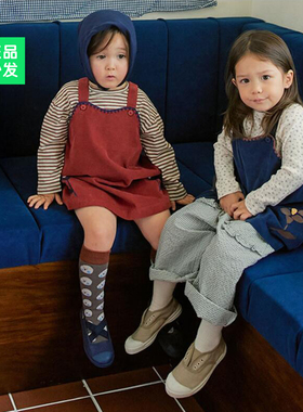 锦小和 amber韩国童装女童2025新款裤子洋气格纹儿童休闲幼儿园裤