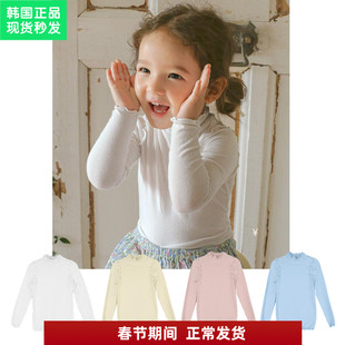 现货锦小和 amber韩国童装女童春天打底衣天丝棉软糯弹力儿童上衣