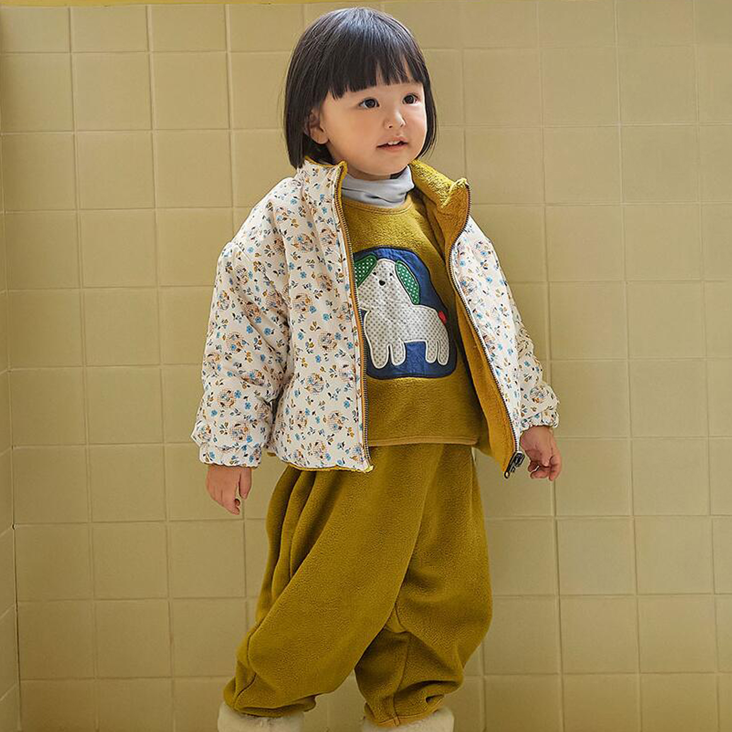 锦小和冬季女童加绒一体绒外套