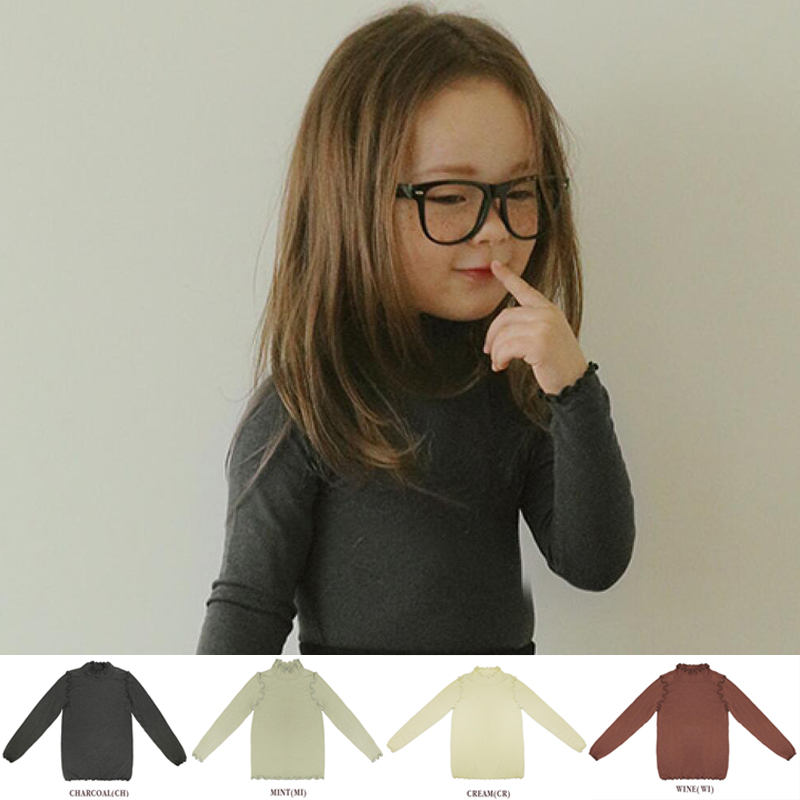 amber圆领可爱长袖黑色打底衣