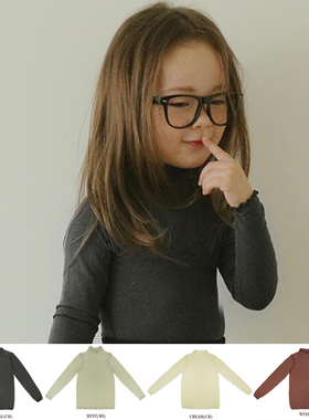 现 锦小和和amber韩国童装女童秋季打底衣天丝棉亲肤弹力儿童体恤