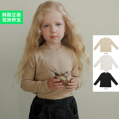 女童高弹力软糯贴身黑色打底衣