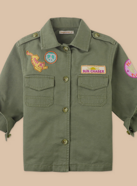 锦小和ginger snaps女童洋气外套2025新款儿童洋气手工贴布薄开衫