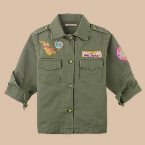 女童夏季薄外套贴布刺绣