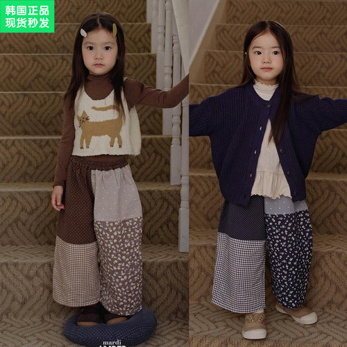 女童秋款拼接童趣休闲裤