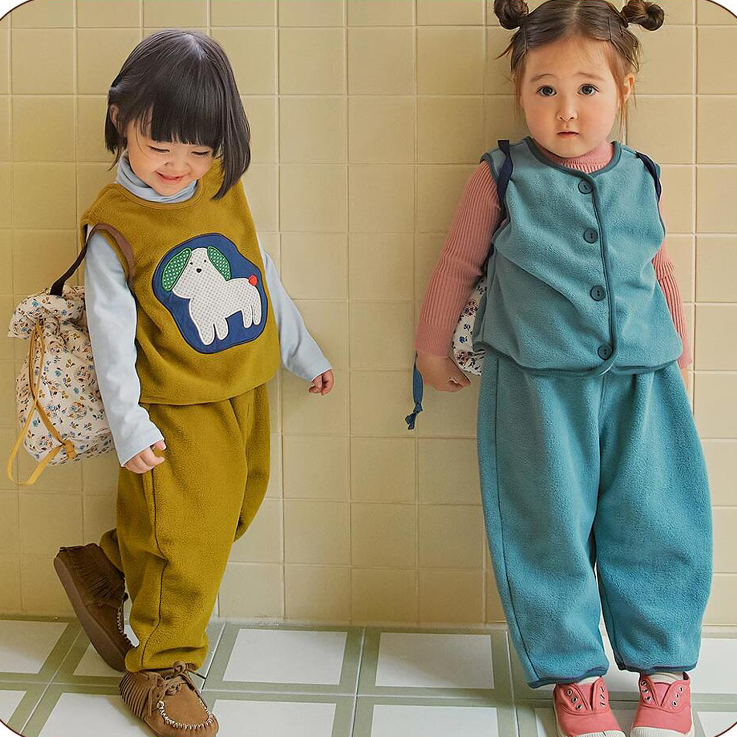 韩国女童抓绒保暖裤一体绒裤子