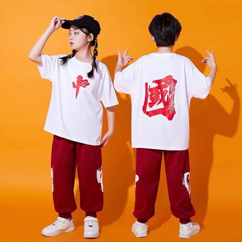 小学生嘻哈街舞演出服港风两件套