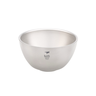 keith铠斯钛碗钛饭碗饭盒纯钛户外碗套装便携户外精致露营餐具