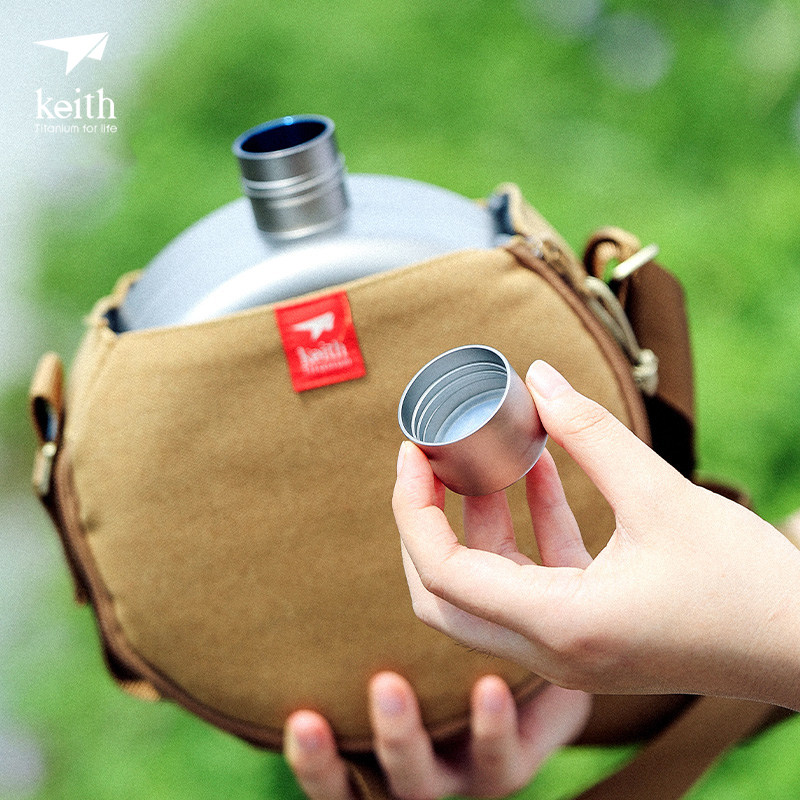 铠斯纯钛水壶4升超大容量便携户外钛牛仔壶野营登山军训运动水壶