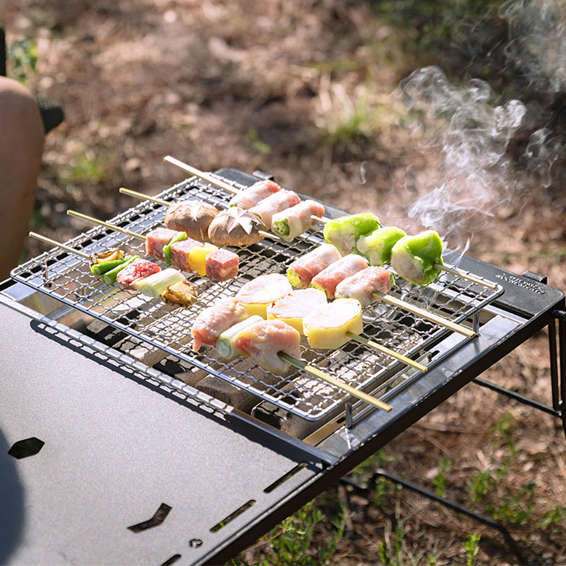 柯曼一单元IGT桌碳烤架双层隔热柴火炉 露营桌拓展烧烤日式炉端烧