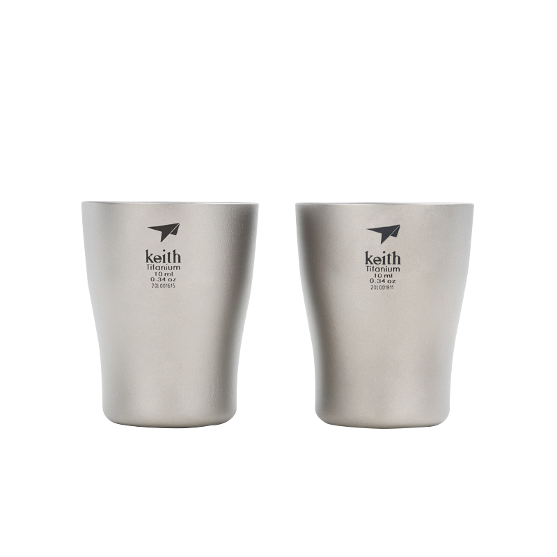 KEITH铠斯纯钛白酒杯10ml双层
