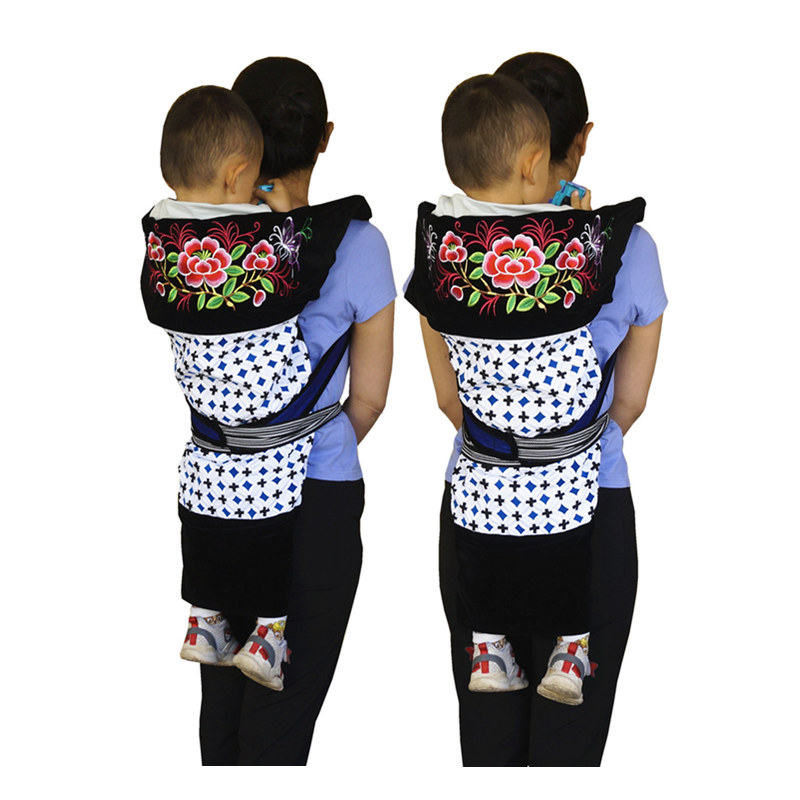 云南老式背小孩背带婴儿背巾贵州传统宝宝背扇四川简易多功能裹背