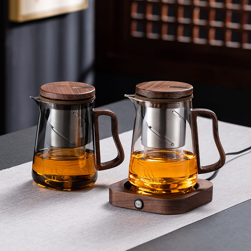 耐高温高硼硅玻璃升降内胆泡茶壶