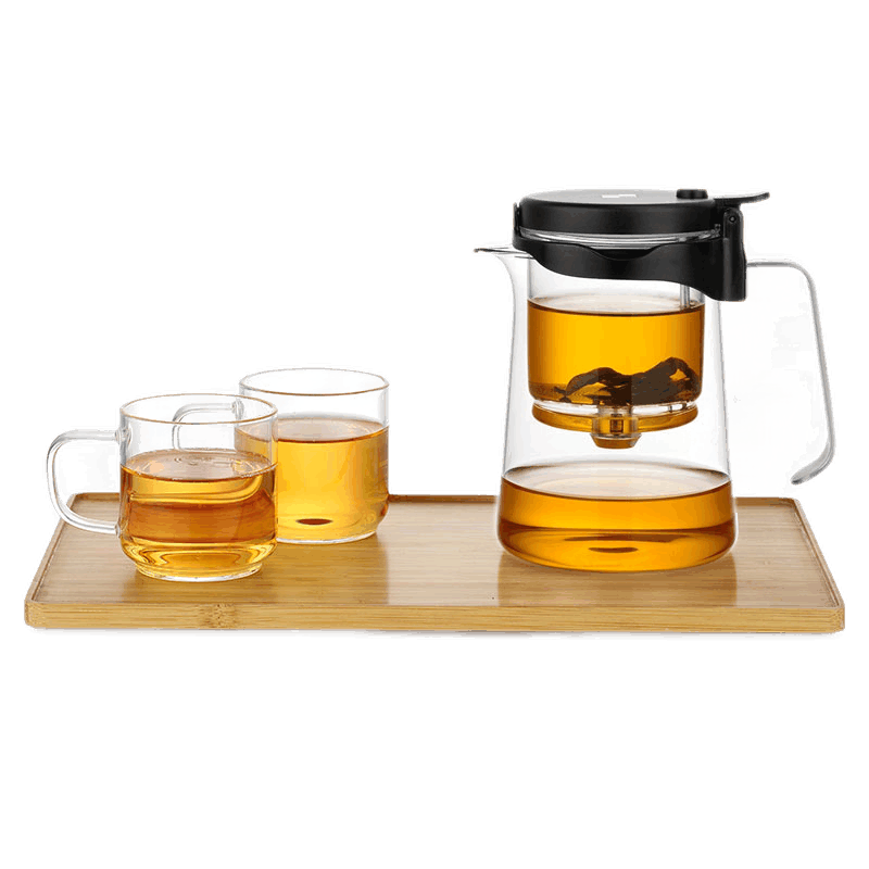 邦田全玻璃内胆飘逸杯泡茶壶茶具 办公室按压式可拆洗过滤冲茶器