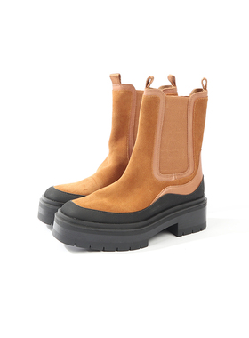 6.5码 SA0M ED0ELMAN 浅棕色牛皮短靴 699