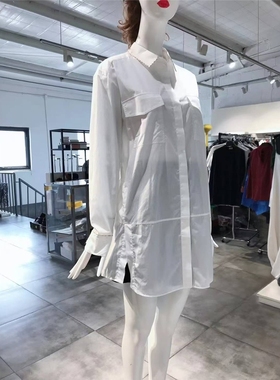 L-XL穿 LORENA ANTONIAZZI 简约细棉休闲衬衣 710