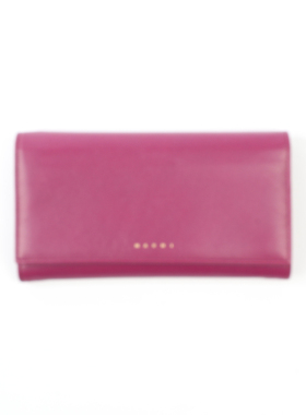 MA0RNI 洋红色牛皮长款钱包 830