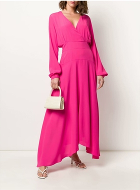 S-M穿 PS PA0UL SM0ITH 知性又时尚 红色V领连衣裙 855