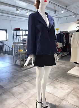 L-XL穿 EDAS 深蓝色洋装外套 699