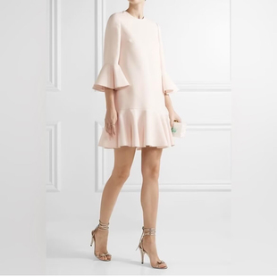 深粉色羊毛连衣裙 3355 M穿