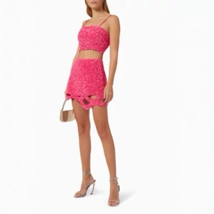 半裙 玫红色亮片洋装 AJE. 650 L穿