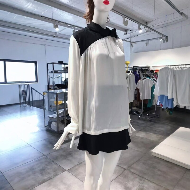 S-M穿 3.1 PHILLIP LIM 拼色系带洋装丝衫 830