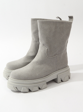 38码 UN0LACE 灰色织物时装靴 660