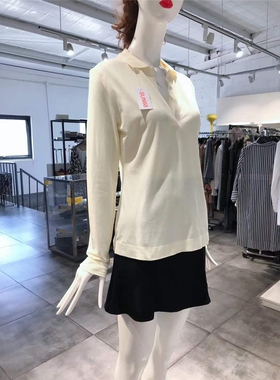 M-小L穿 SUN 68 淡雅浅黄色洋装POLO衫 320