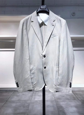 L-XL穿 LIU JO MAN 男款浅灰色洋装外套 588