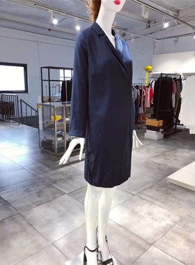 S-M穿 IRIS INK 干练又知性 深蓝色洋装连衣裙 820