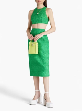 XS-S穿 EMILIA WICKSTEAD 翠绿色织锦洋装外套 699