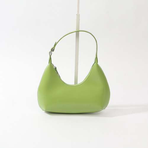 BY FA0R 时髦时尚风绿色拉链牛皮手提包 810