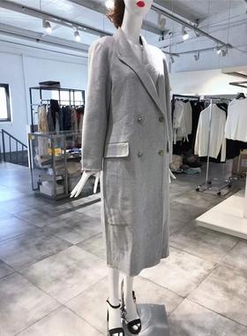 M-L穿 SAXX 浅灰色廓形羊毛大衣 899