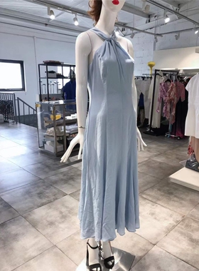 M-L穿 IRIS INK 法式浅蓝色洋装连衣裙 735