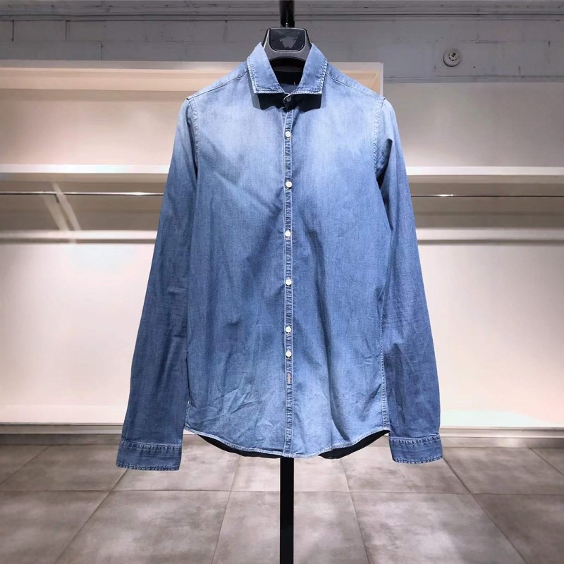 XS-S穿 AGLINI 男款磨白牛仔衬衣 455,男装,牛仔衬衫,淘宝优惠券,粉丝福利购,淘宝优惠卷
