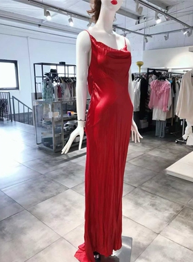 XS-S穿 PHILOSOPHY DI LORENZO SERAFINI 柔美红色收腰连衣裙1050