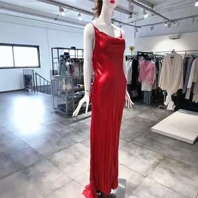 XS-S穿 PHILOSOPHY DI LORENZO SERAFINI 柔美红色收腰连衣裙1050