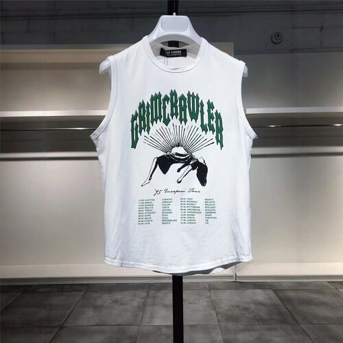 XS-S穿 RAF SIMONS 时尚潮流字母印花白色女装背心 499
