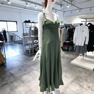 S-小M穿 3.1 PHILLIP LIM 优雅简约绿色轻奢修身女装连衣裙 1510