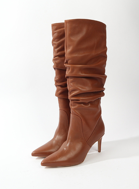 39码 IR0IS IN0K 棕色褶皱牛皮时装靴 985