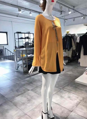 M-L穿 FLOOR 深黄色细棉针织衫 338