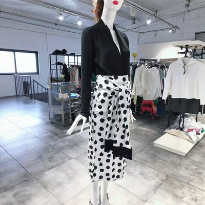 XS-S穿 MOTHER OF PEARL 优雅气质波点高腰女装铅笔裙 420