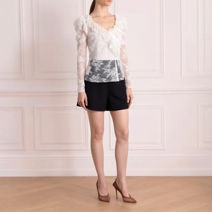 XS-S穿 PHILOSOPHY DI LORENZO SERAFINI 轻熟风女装蕾丝衫 810