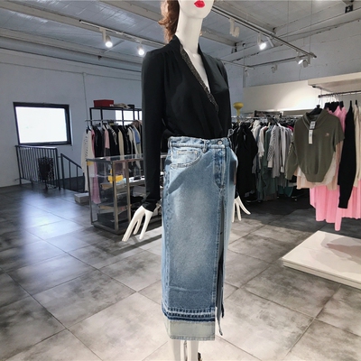 S-M穿 N21 优雅磨白牛仔半裙 710