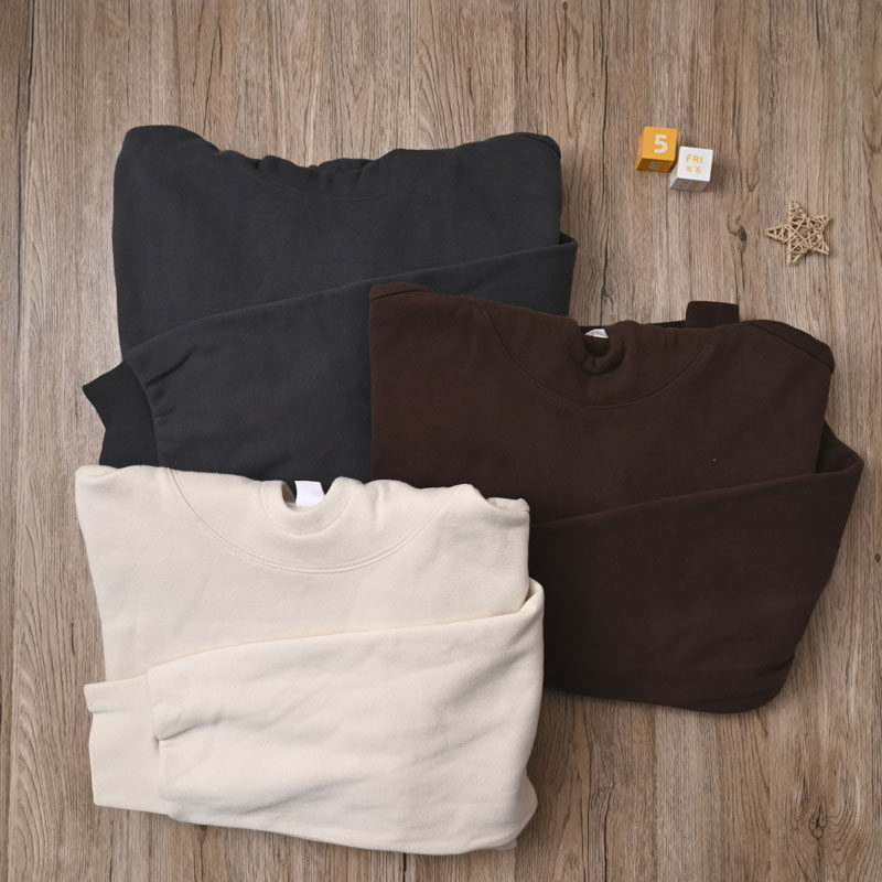 GA外贸男女装情侣秋冬连帽抓绒衫卫衣厚实外套大童保暖休闲套头衫