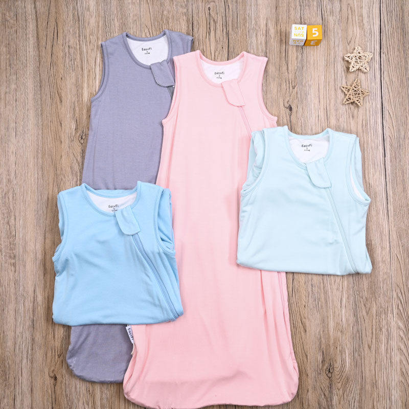 外贸欧美婴儿超柔软背心式防踢被子新生儿拉链双层睡袋0.5T