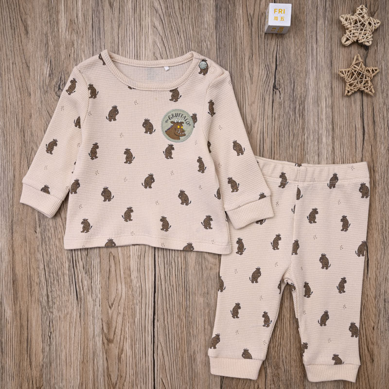 外贸欧美 男宝春秋华夫棉长袖T恤上衣婴儿打底裤长裤子两件套装,童装/婴儿装/亲子装,套装,淘宝优惠券,粉丝福利购,淘宝优惠卷