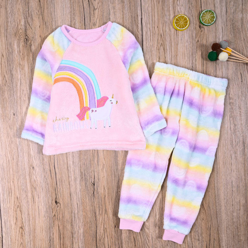 外贸欧美可爱珊瑚绒睡衣长裤子女童春秋冬绒衫女宝保暖家居服套装,童装/婴儿装/亲子装,套装,淘宝优惠券,粉丝福利购,淘宝优惠卷